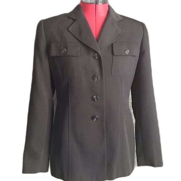 Kasper ASL Petite Blazer Women Size 2P Black Long Sleeve Button Closure Classic - Picture 1 of 10